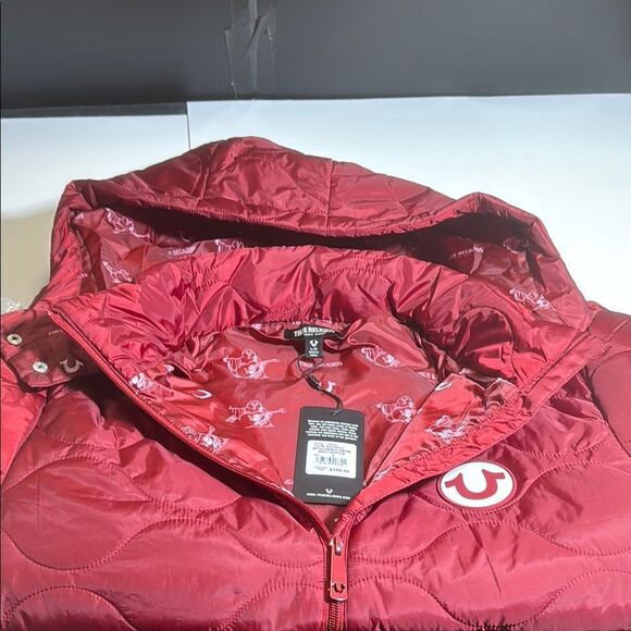 True Religion Red Quilted Puffer Jacket - Picture 6 of 13